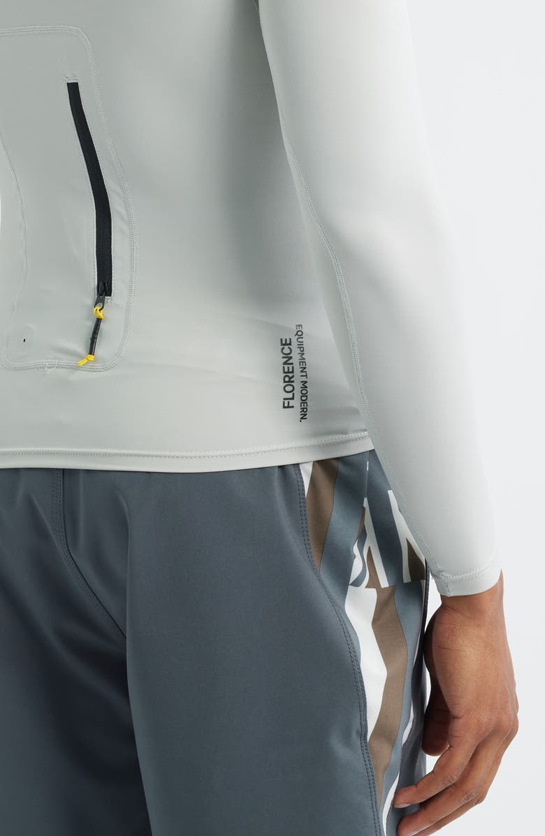 Florence Long Sleeve Hooded Rashguard, Alternate, color, Silver