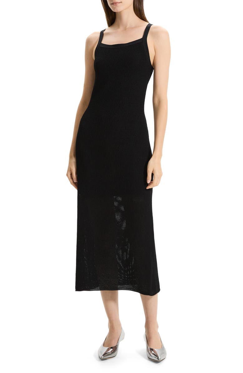 Theory Square Neck Midi Sweater Dress, Main, color,