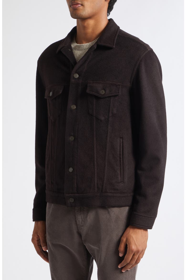 Cashmere Trucker Jacket, Alternate, color, BROWN