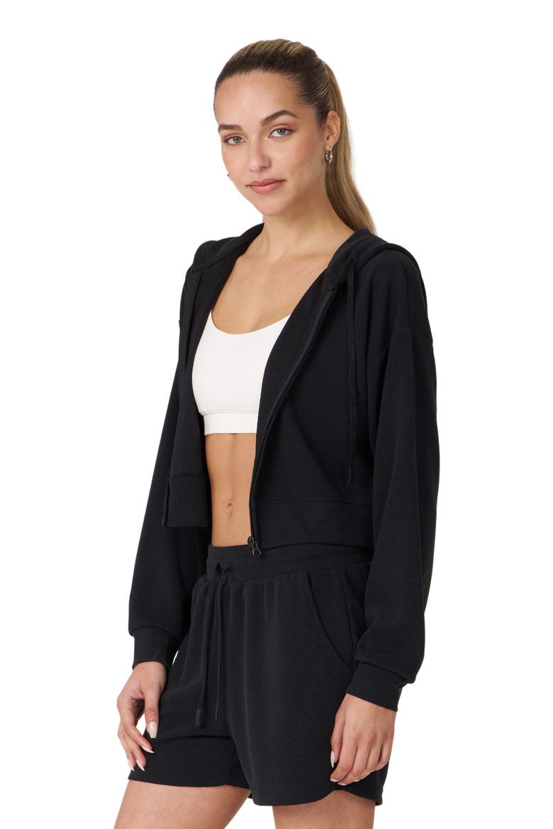 Retreat Waffle Zip Up Jacket, Alternate, color, Black