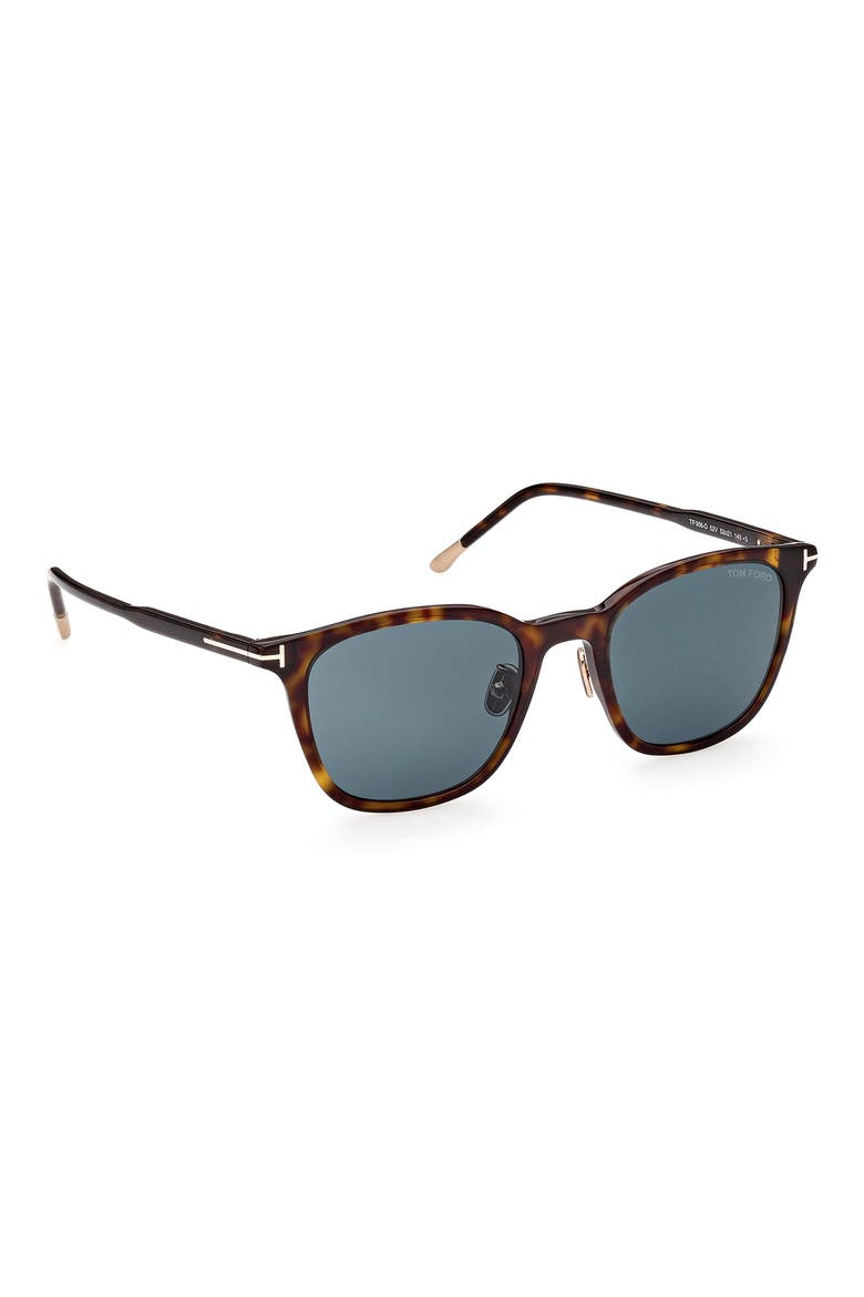 52mm Round Sunglasses, Alternate, color, DARK HAVANA / BLUE