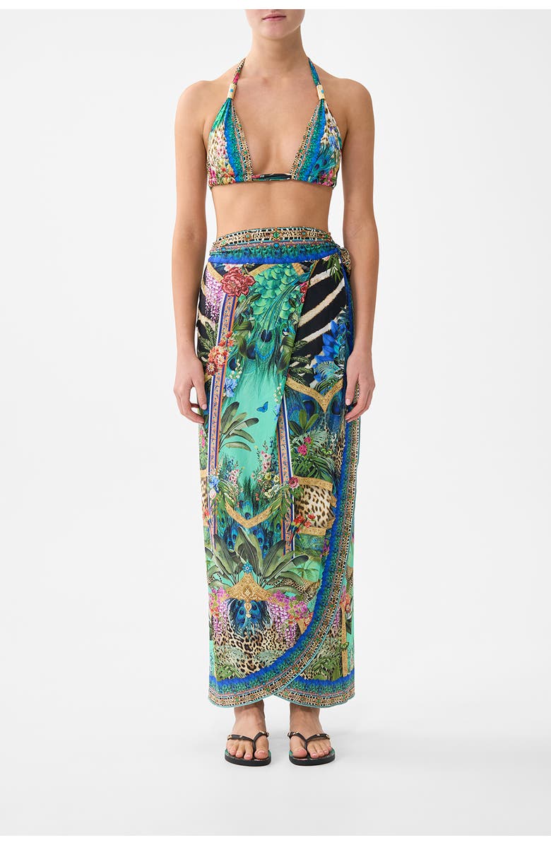 Camilla Draped Wrap Maxi Sarong With Tie Waist, Main, color, Animal Alchemy