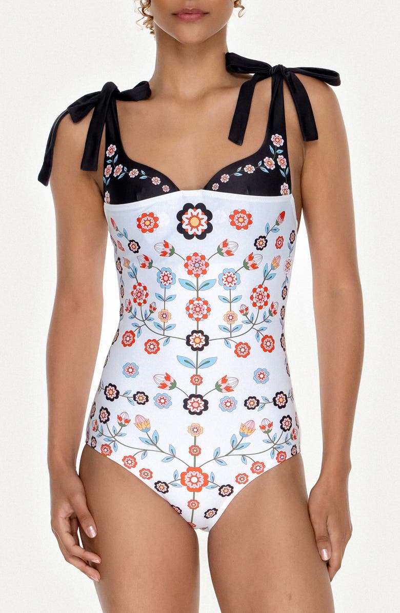 Jessie Zhao New York Ballerina One-Piece Swimsuit, Main, color, White