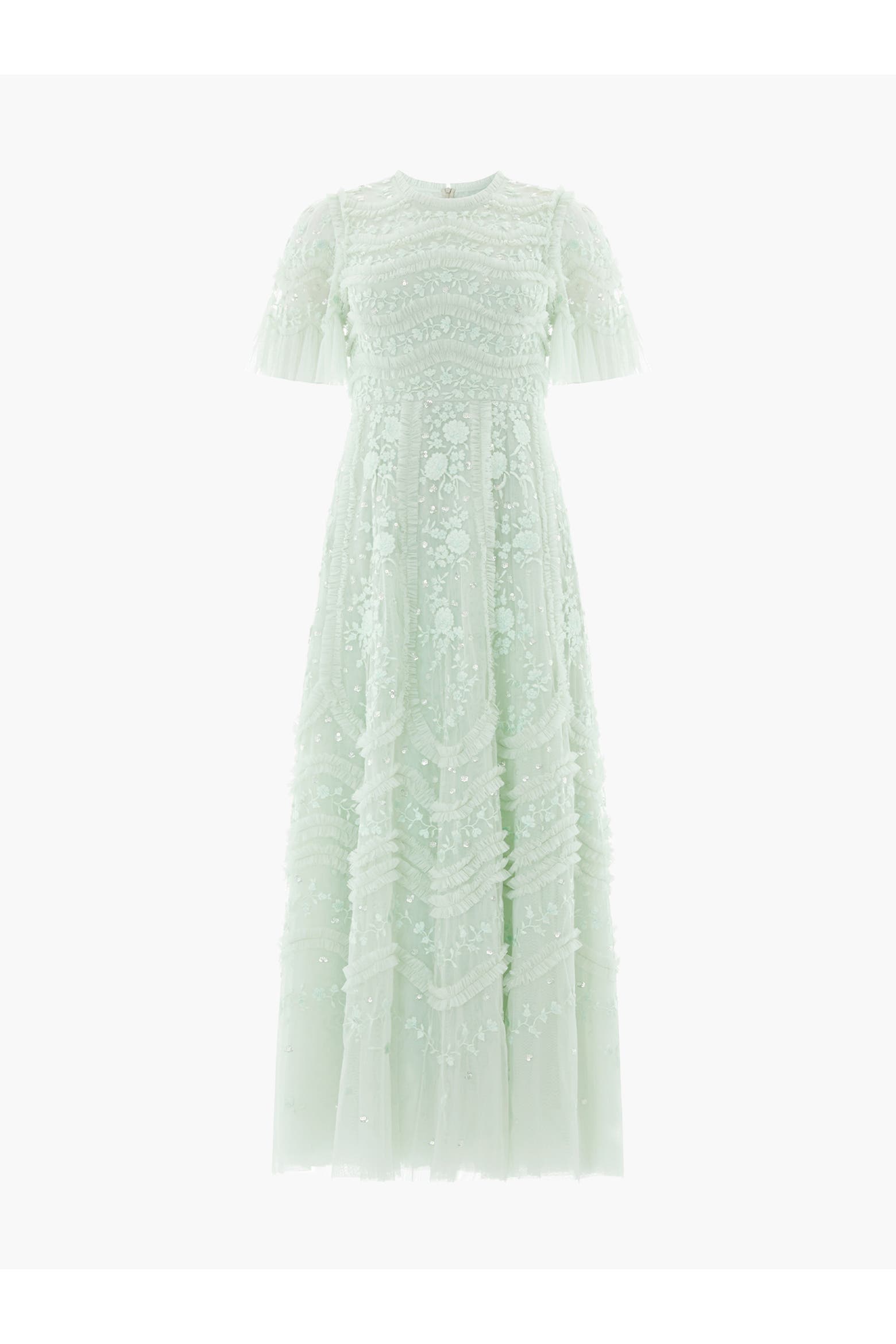 Short Syringes Needle & Thread Gianna Ruffle Short Sleeve Maxi Gown (Women) | Nordstrom