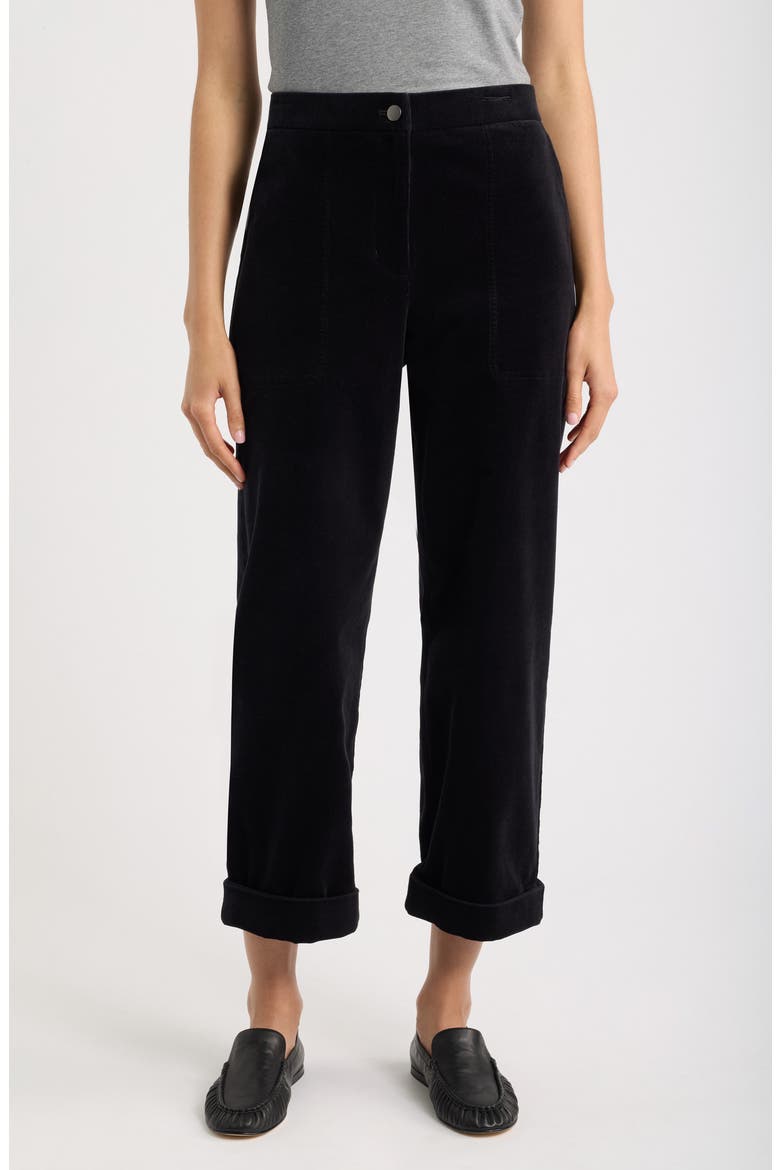 Straight Leg Ankle Pants, Main, color, BLACK