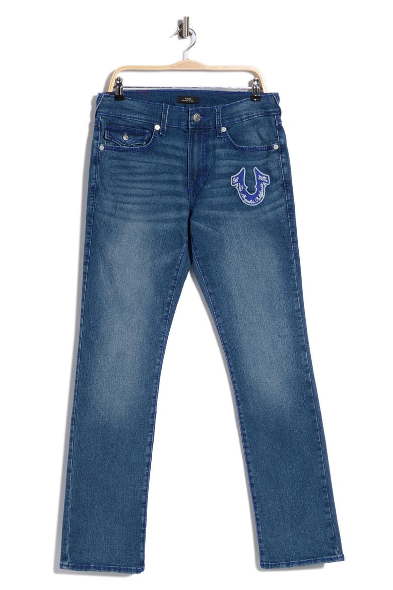 Ricky Big T Flap Straight Leg Jeans, Alternate, color, MEDIUM BLUE QUARTZ