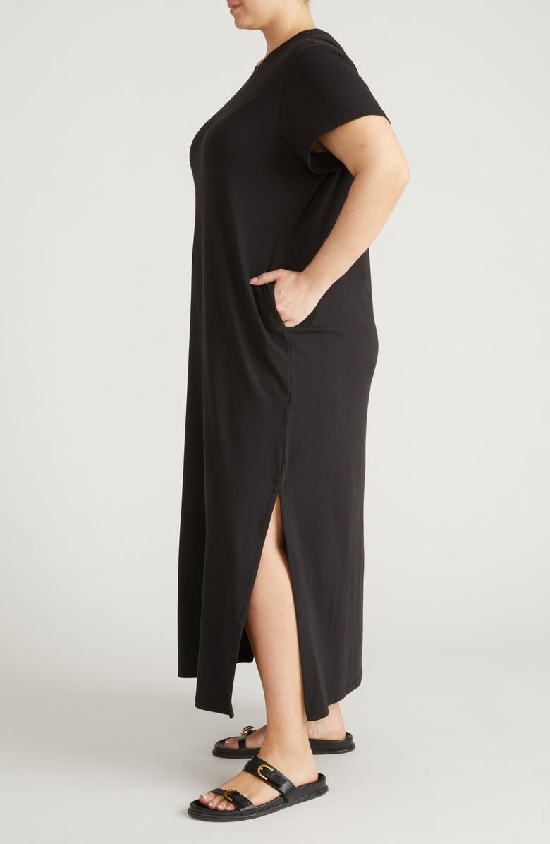 Universal Standard Halie Maxi T-Shirt Dress, Alternate, color, Black