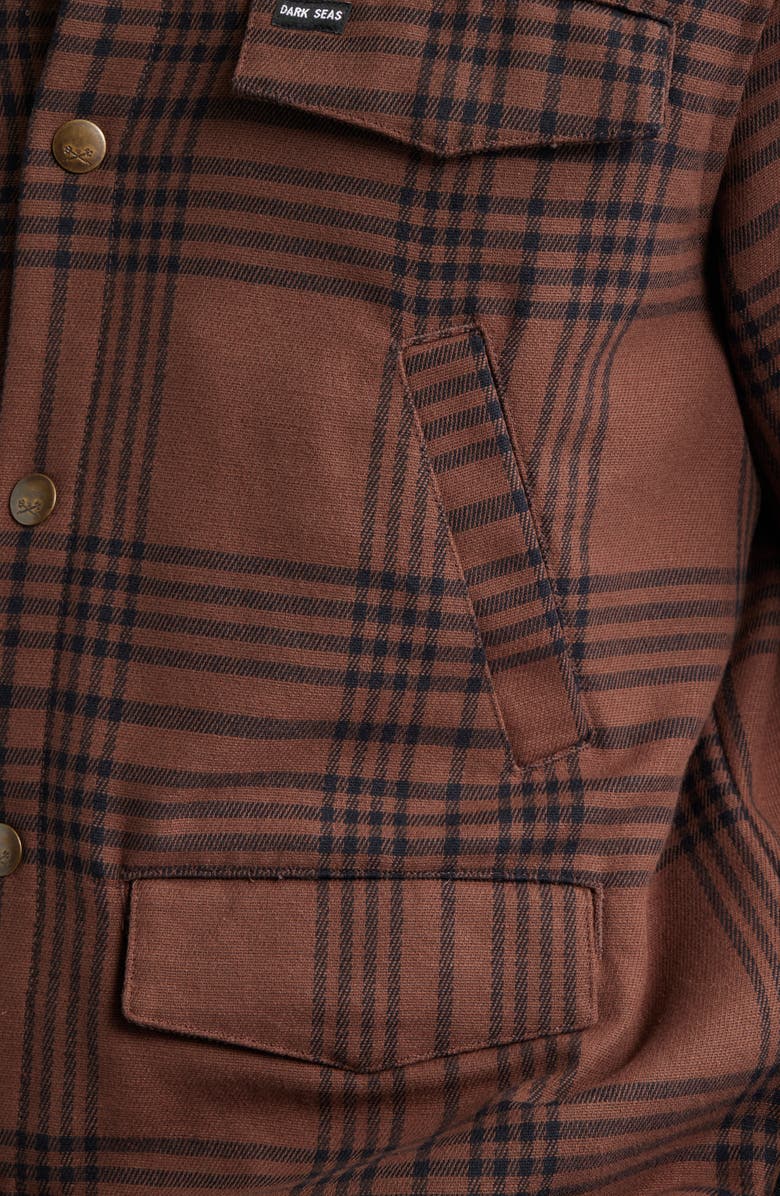 DARK SEAS Zilker Cotton Blend Button-Up Shirt, Alternate, color, Brown