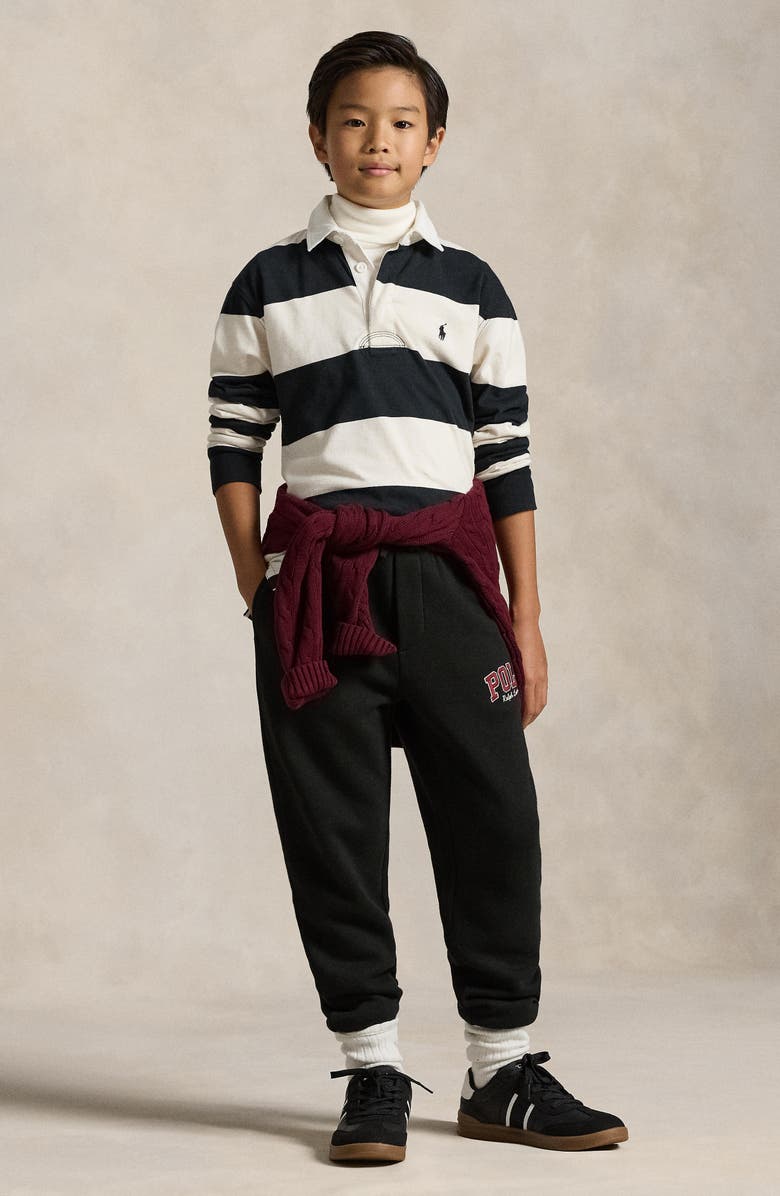 Polo Ralph Lauren Kids' Logo Embroidered Fleece Joggers, Alternate, color, Black
