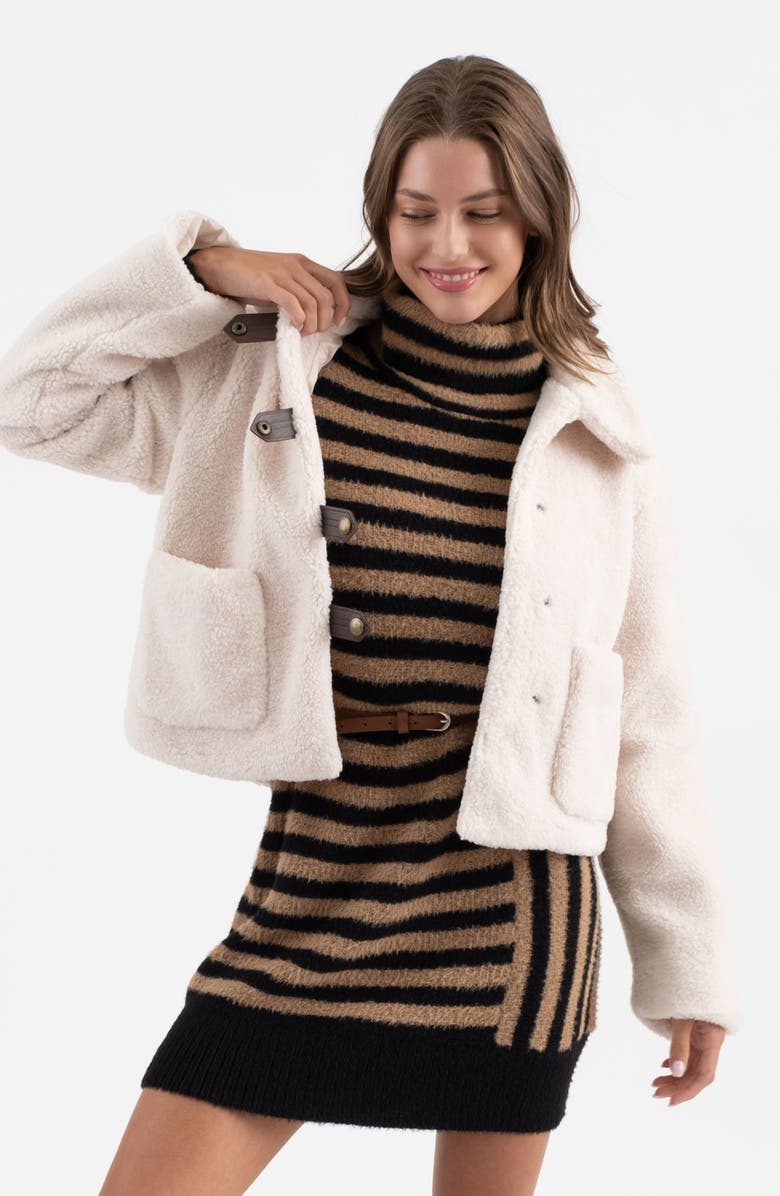 Blu Pepper Faux Shearling Jacket, Alternate, color, Natural