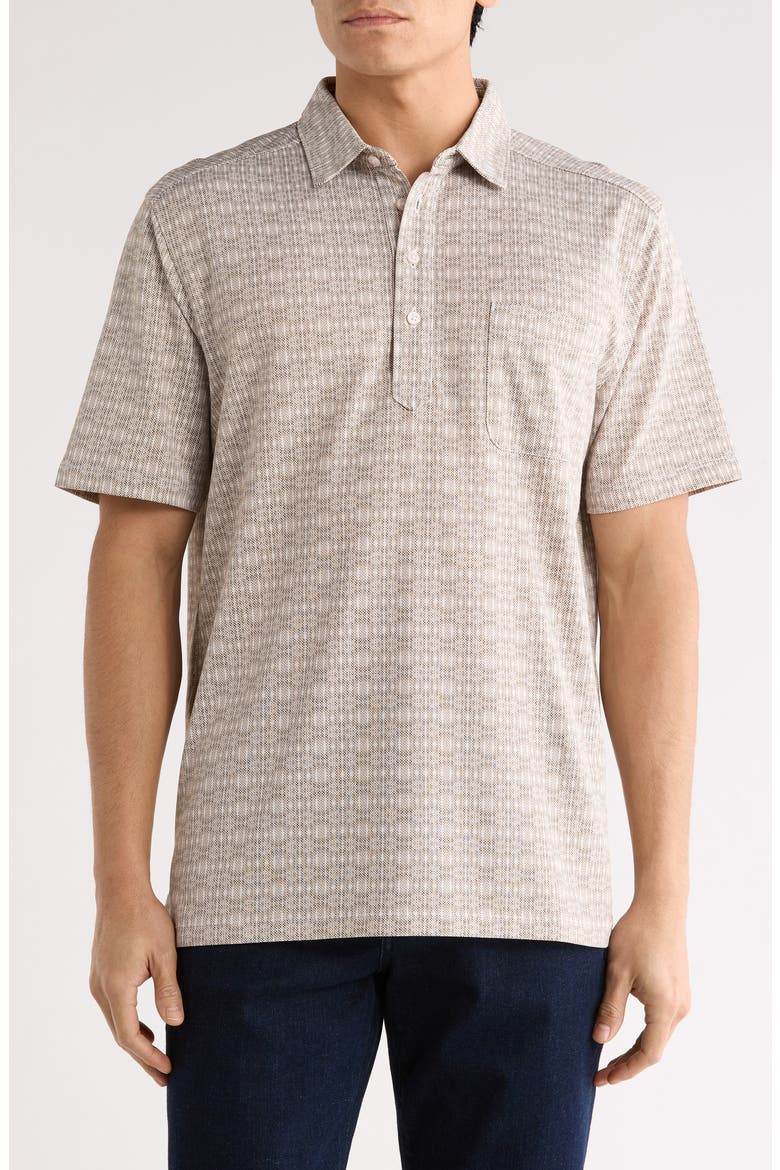 San Lucio Shibori Splash Supima® Cotton Blend Polo, Main, color, PONY TAUPE