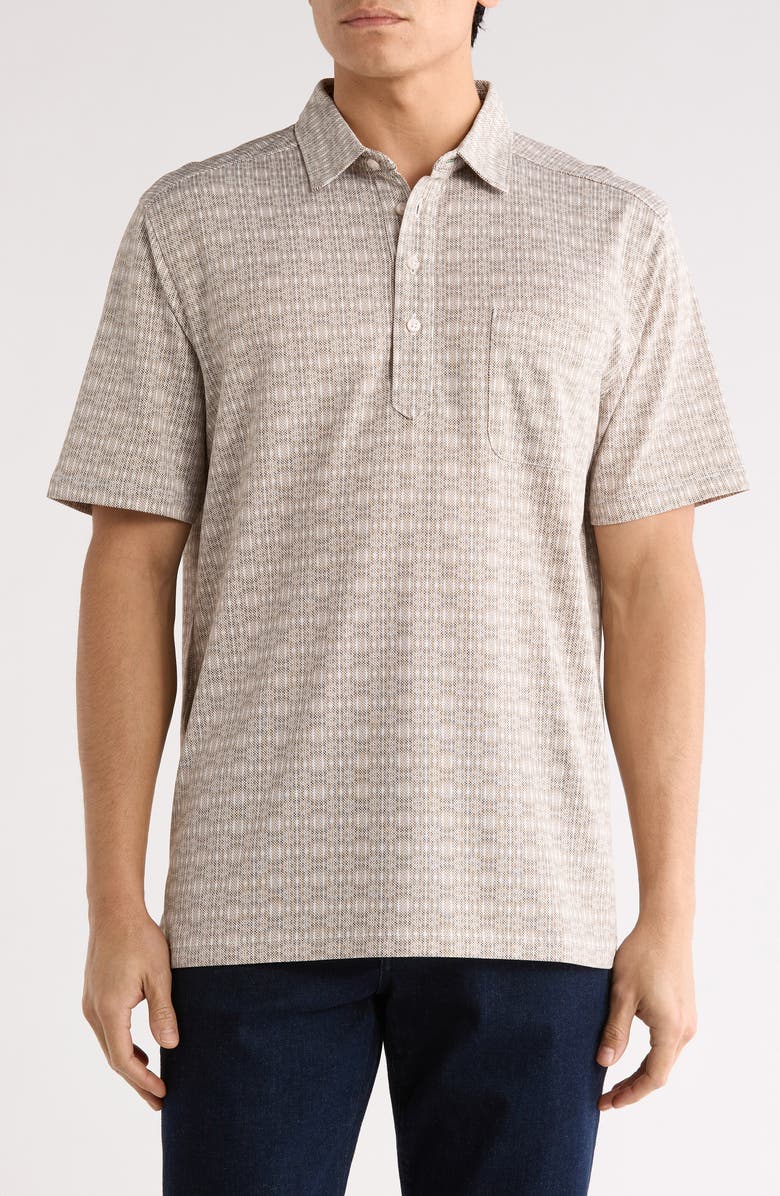 Tommy Bahama San Lucio Shibori Splash Supima<sup>®</sup> Cotton Blend Polo, Main, color, Pony Taupe