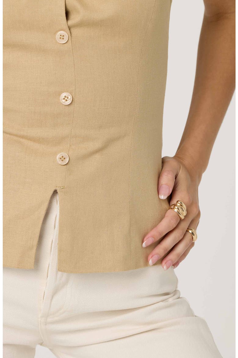 Yaritza Halter Neck Vest Top, Alternate, color, KHAKI