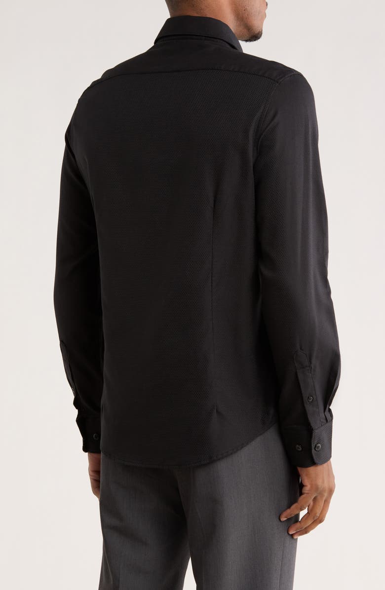 DENIM AND FLOWER Dobby Dress Shirt, Alternate, color, Black