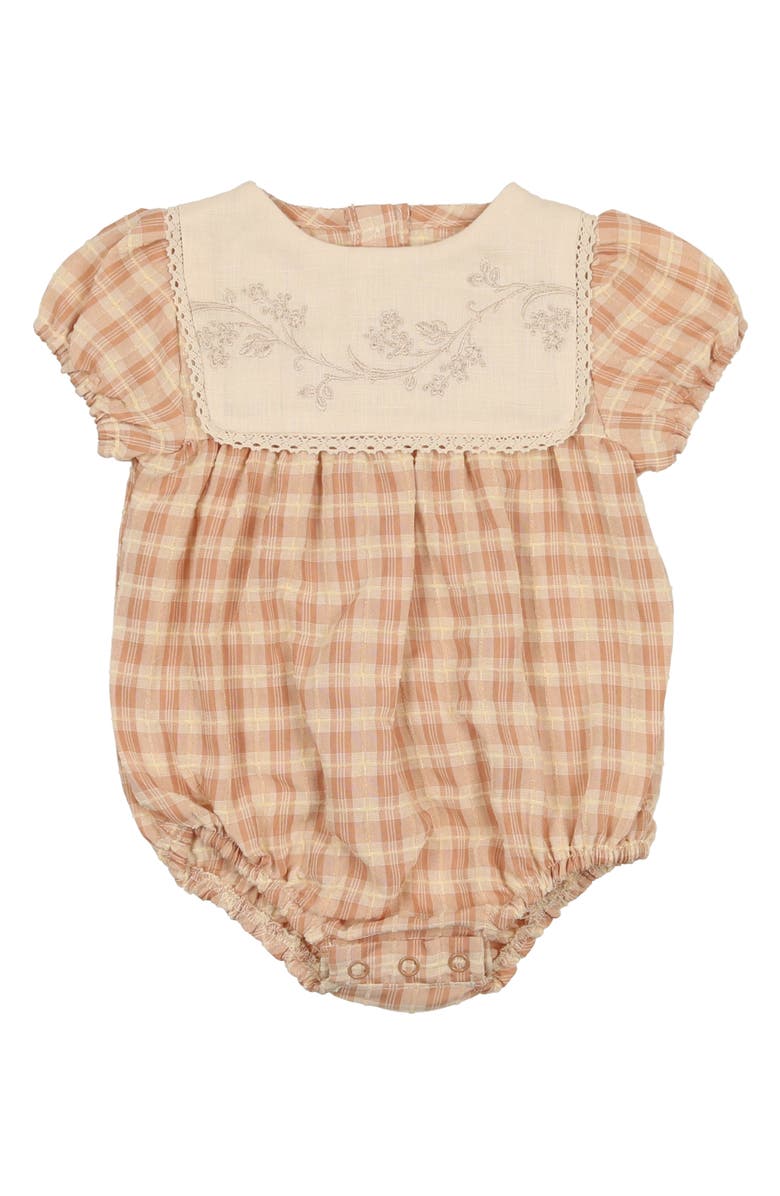 Manière Print Cotton Knit Bubble Romper, Main, color, Peach