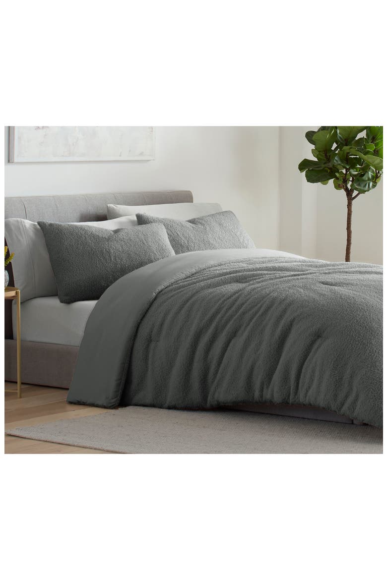 Cloud Warm Comforter Set, Alternate, color, WARM CHARCOAL