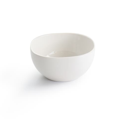 Gibson Elite 16 Piece Square Fine Ceramic Dinnerware Set In White