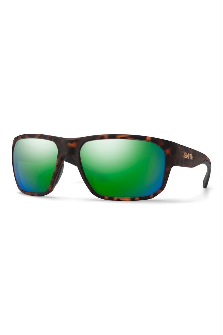 Arvo 61mm ChromaPop™ Polarized Wraparound Sunglasses, Alternate, color, TORTOISE / GLASS GREEN MIRROR