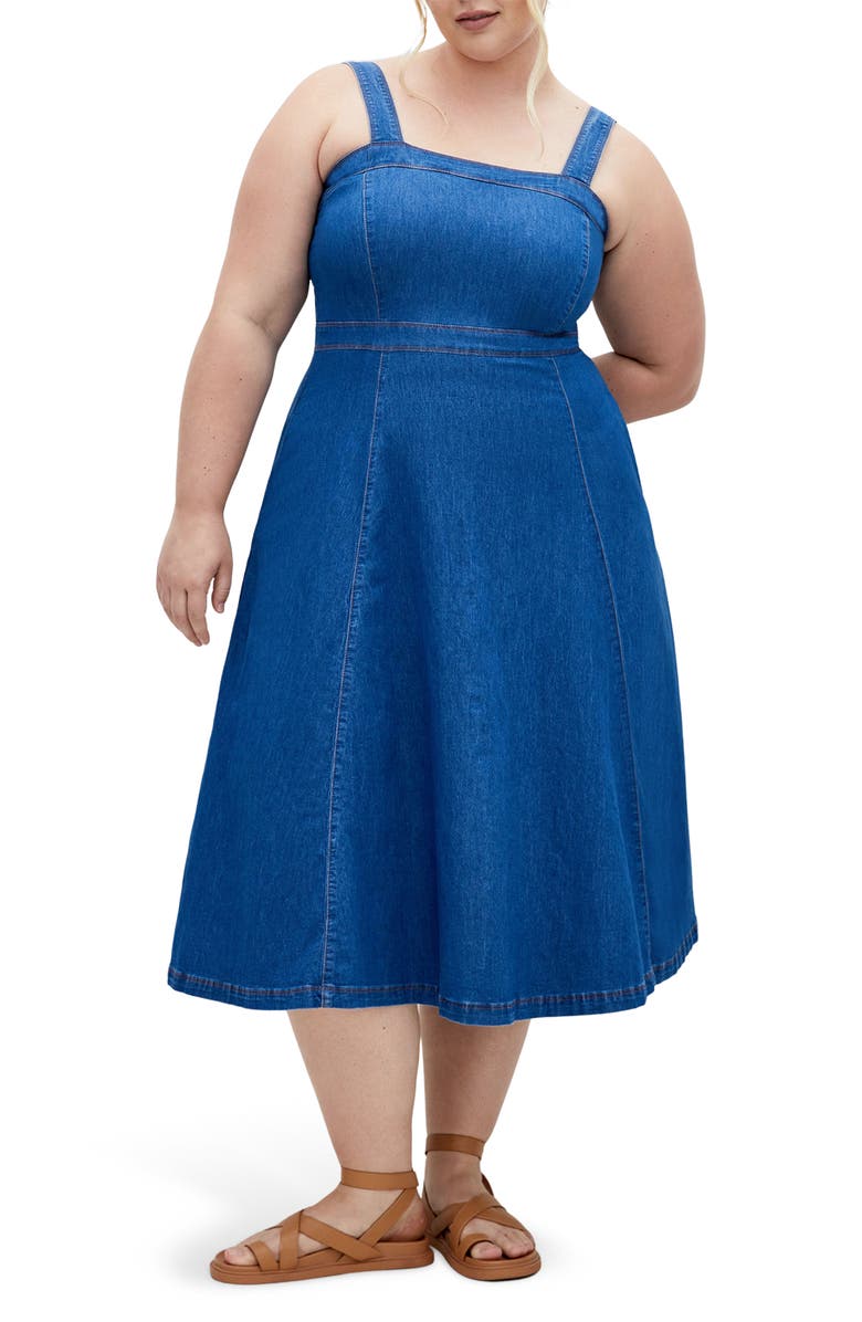 City Chic Averie Fit & Flare Midi Dress, Main, color, 