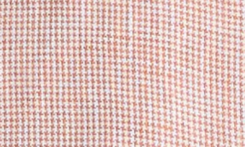 Vince Houndstooth Classic Fit Linen Button-up Shirt In Pink