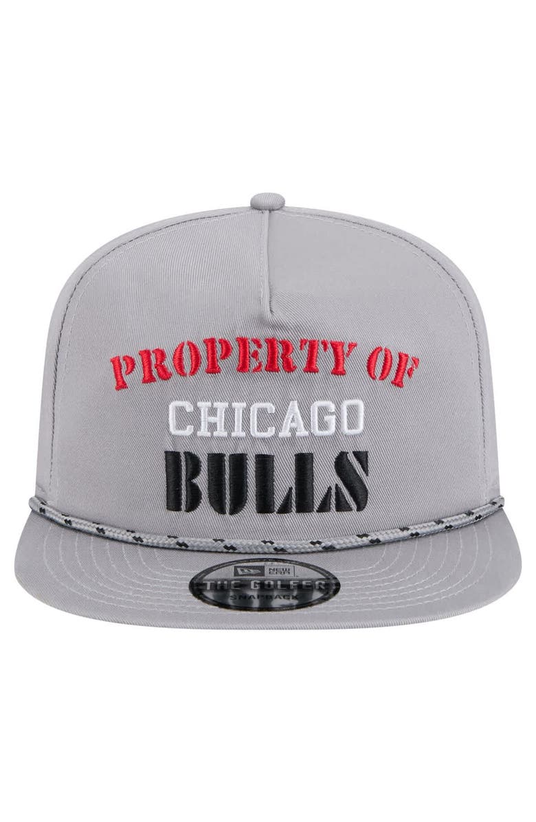 New Era Men's New Era Gray Chicago Bulls Throwback Property Of Golfer Snapback Hat, Alternate, color, Gray