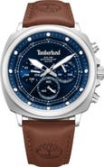 Timberland Williston Multifunction Chronograph Leather Strap Watch, 43.5mm x 46.5mm