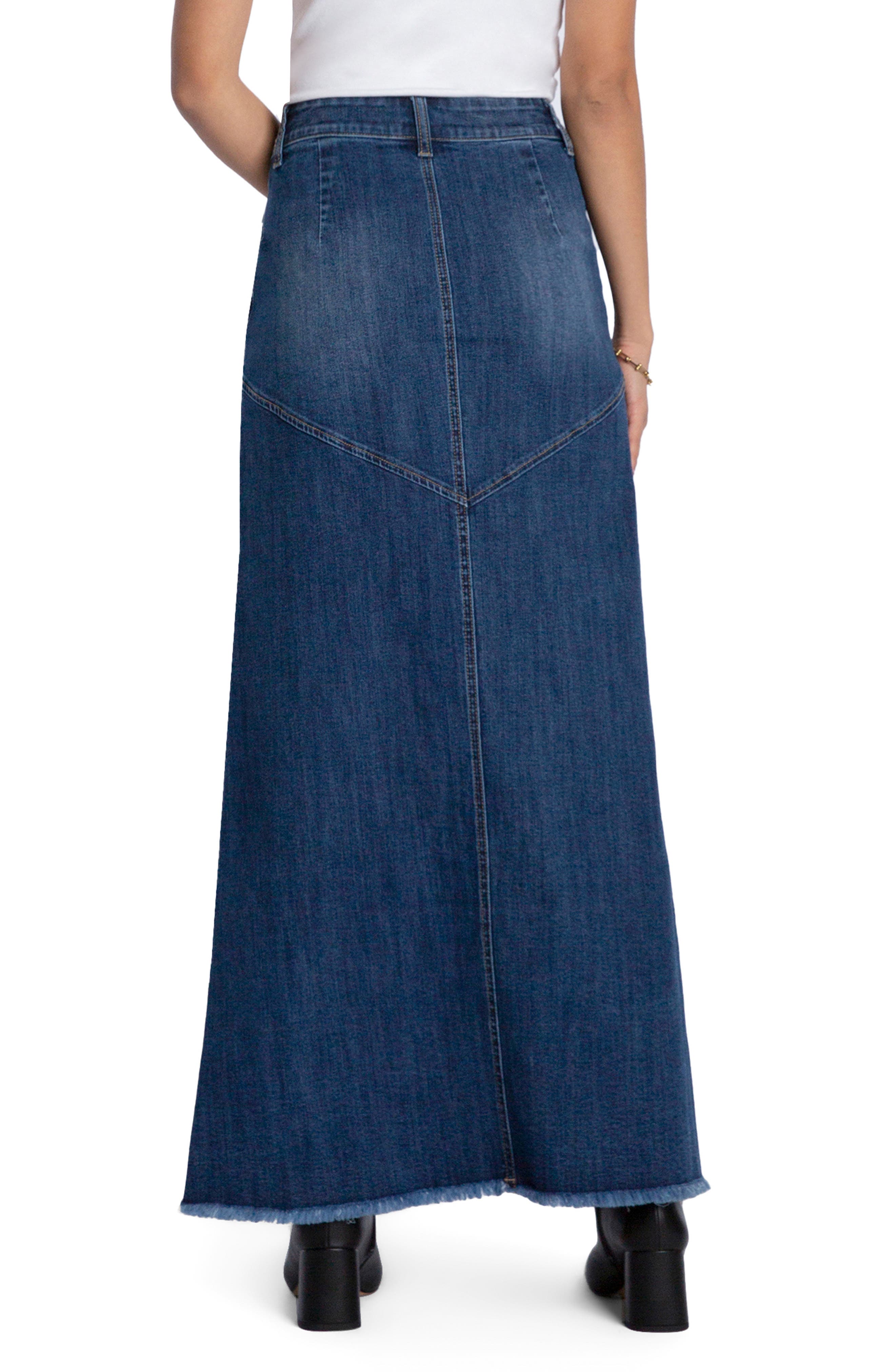 Pieced Denim Maxi Skirt - image 2
