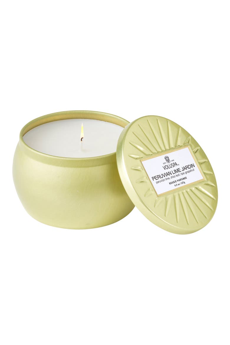 Peruvian Lime Jardin Petite Tin Candle, Main, color, NO COLOR