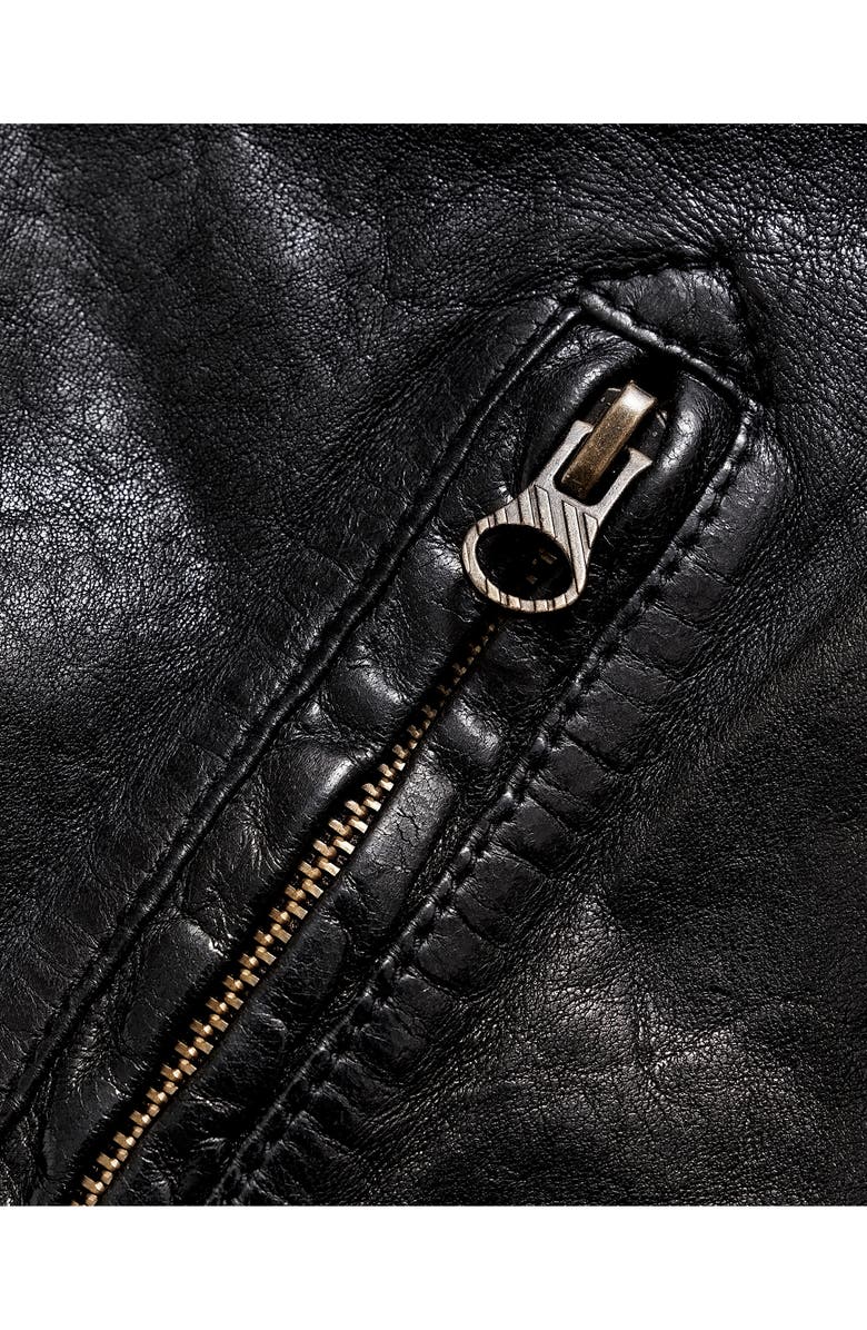 Billy Reid Blake Tumbled Lambskin Leather Jacket, Alternate, color, Black