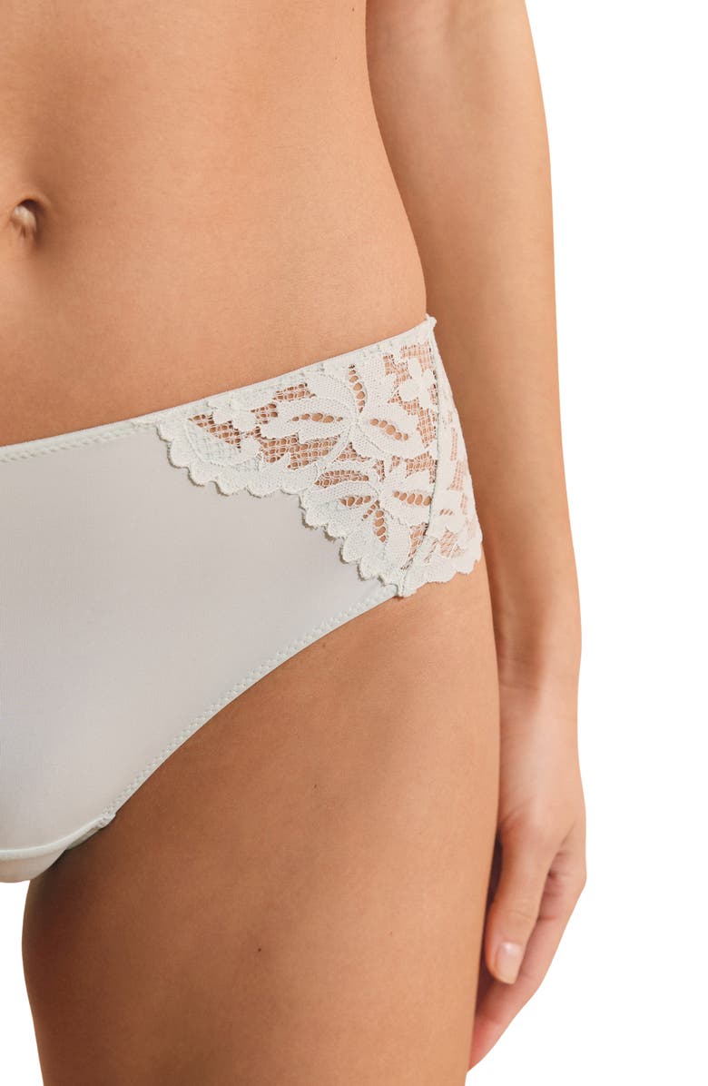 Etam Lengende Lace Trim Panties, Alternate, color, Blue Green