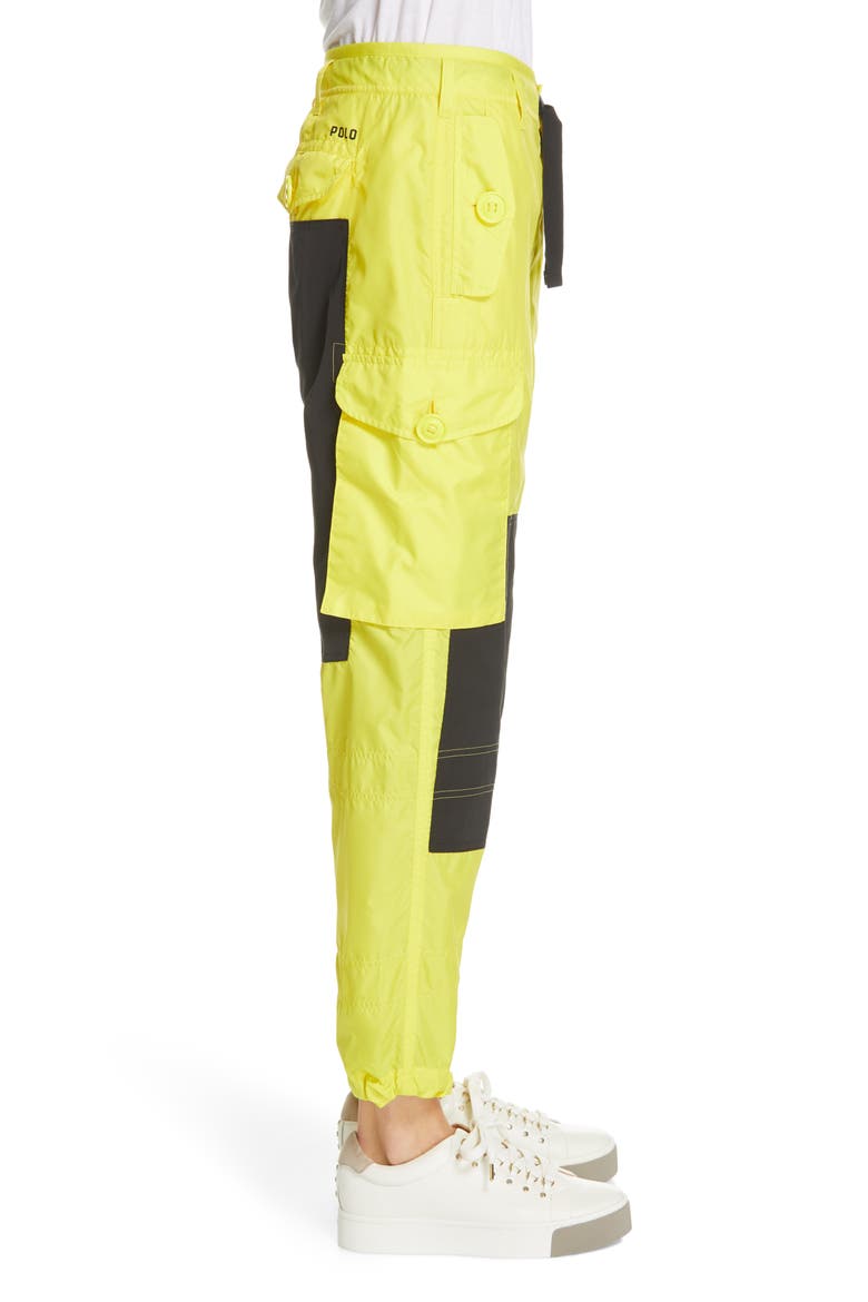 Colorblock Cargo Pants, Alternate, color, OPTIC YELLOW/ POLO BLACK