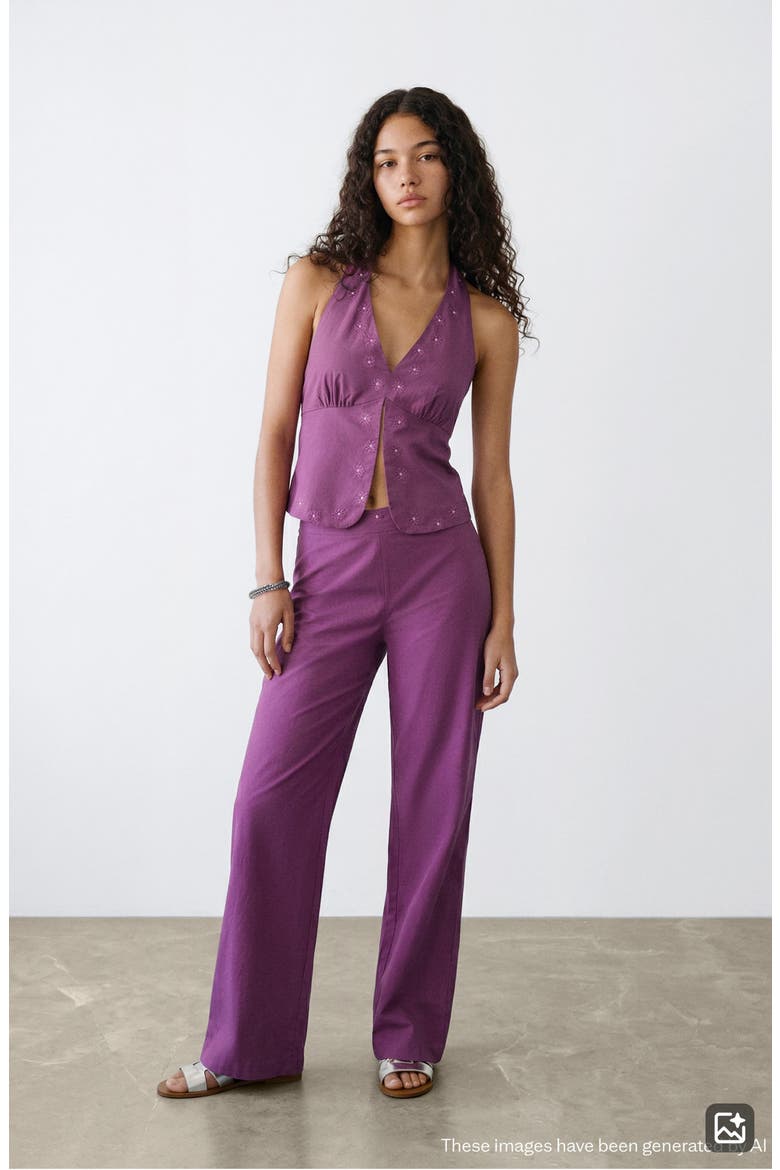 Straight Leg Trousers, Alternate, color, LILAC