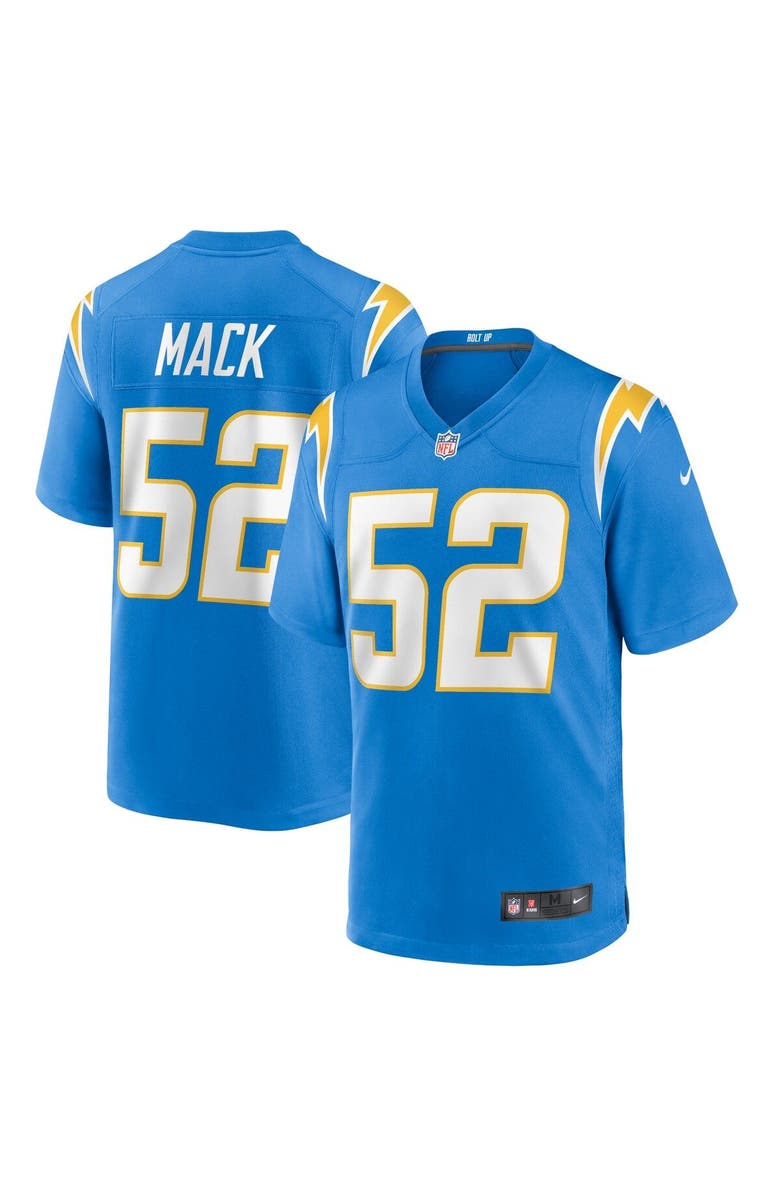 Nike Men's Nike Khalil Mack Powder Blue Los Angeles Chargers Game Jersey, Main, color, Powder Blue