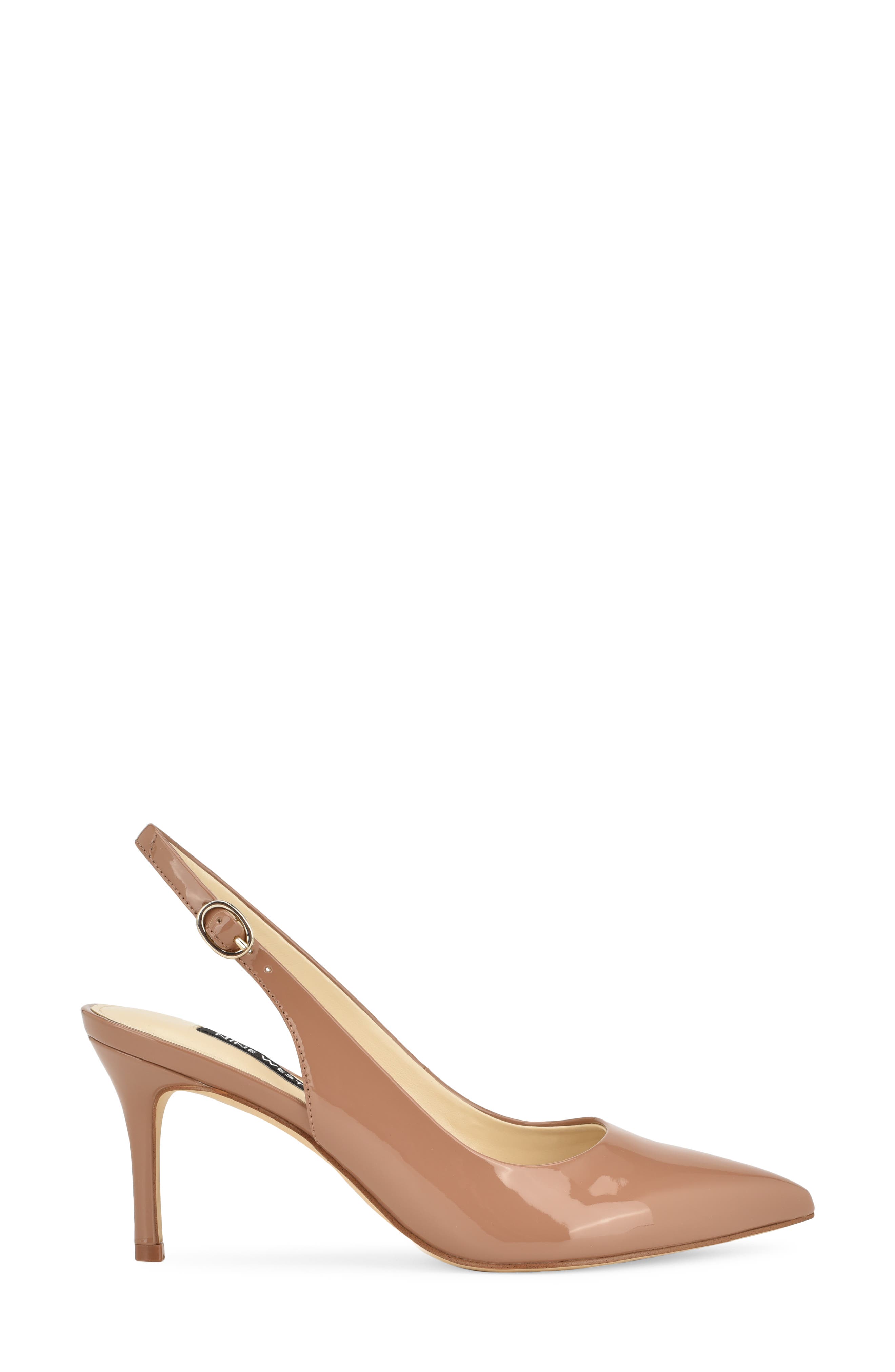 Nine West Menora Slingback Pointed Toe Pump, Alternate, color, Medium Natural