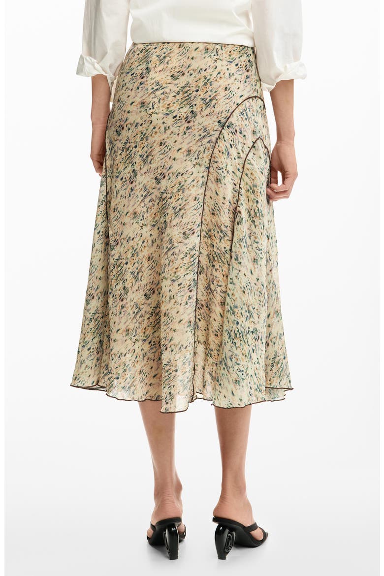 Abstract Print Midi Skirt, Alternate, color, MEDIUM BEIGE