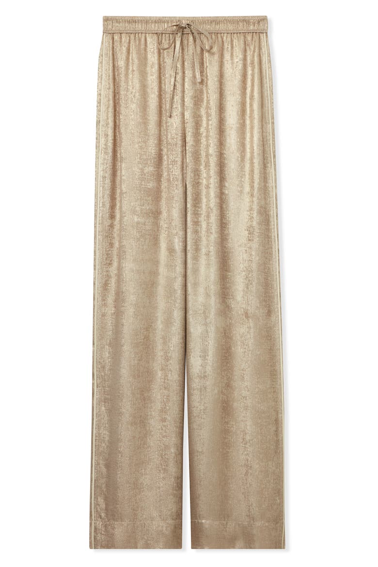 Metallic Pull-On Pants, Alternate, color, CHAMPAGNE