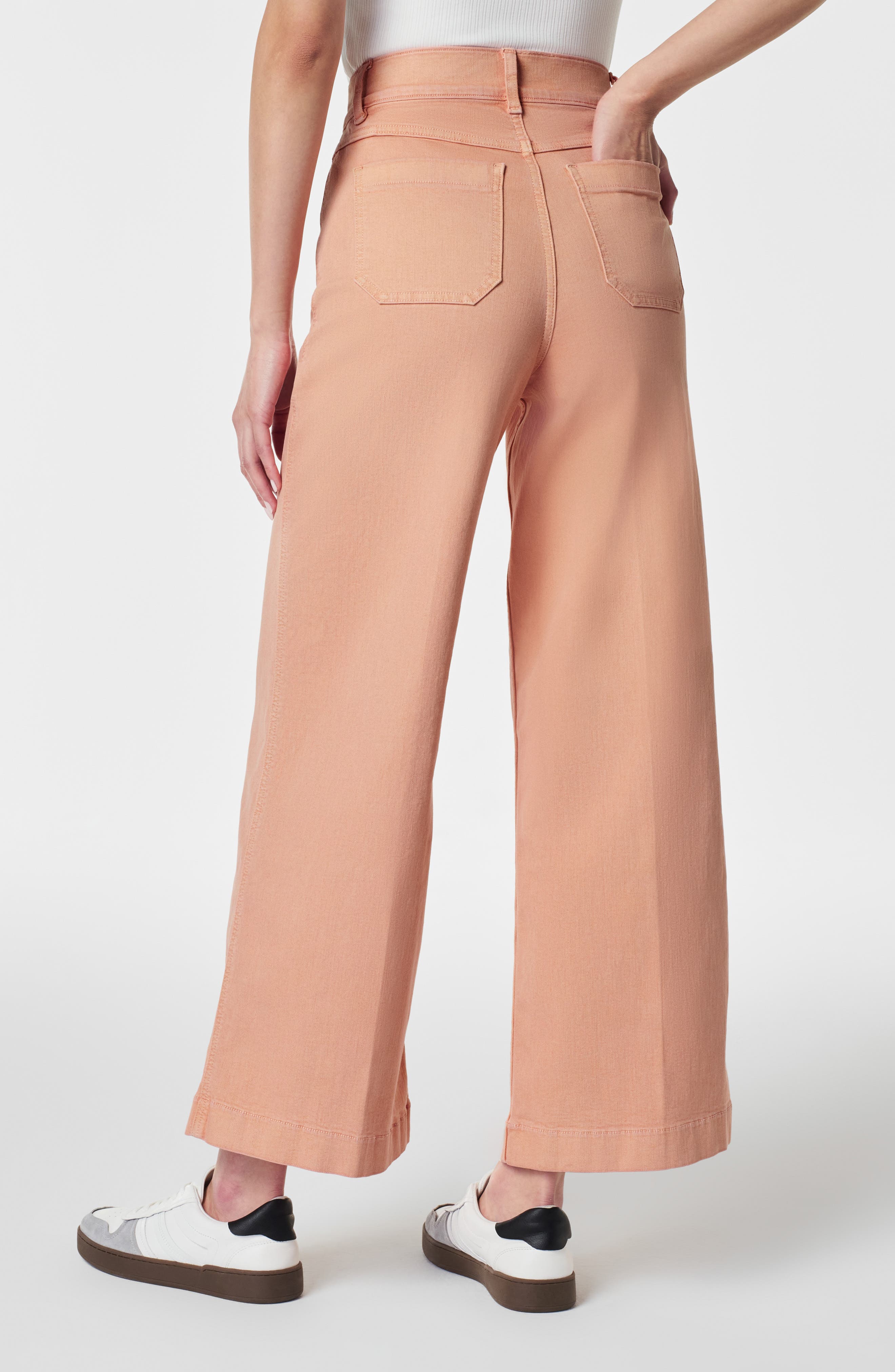 Garment Dyed Patch Pocket Crop Wide Leg Pants - image 2