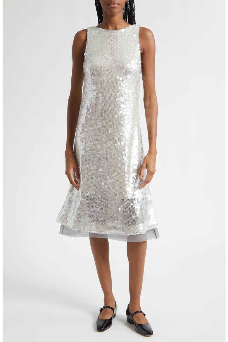 Sequin Tank Dress, Main, color, FOG