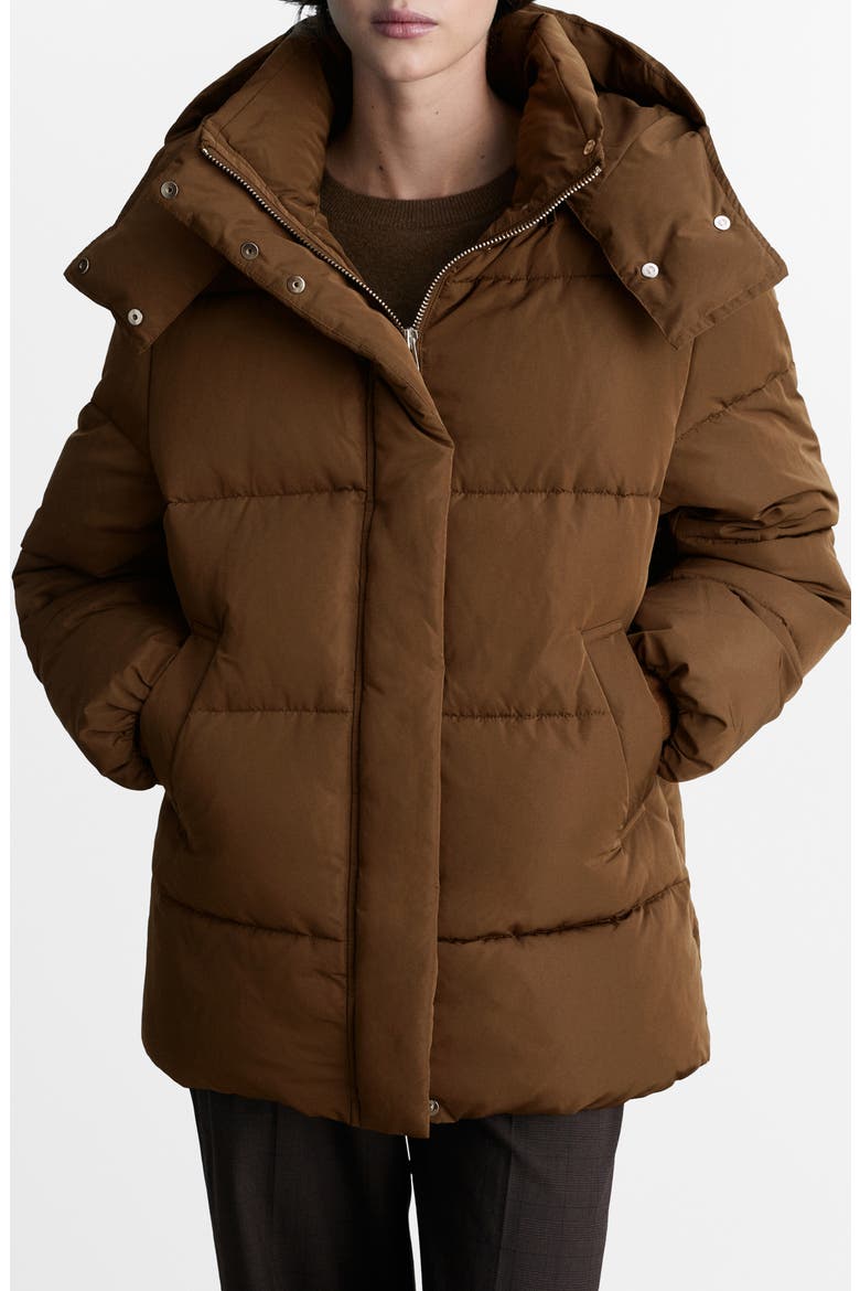 Channel Quilted Coat, Main, color, MEDIUM BROWN