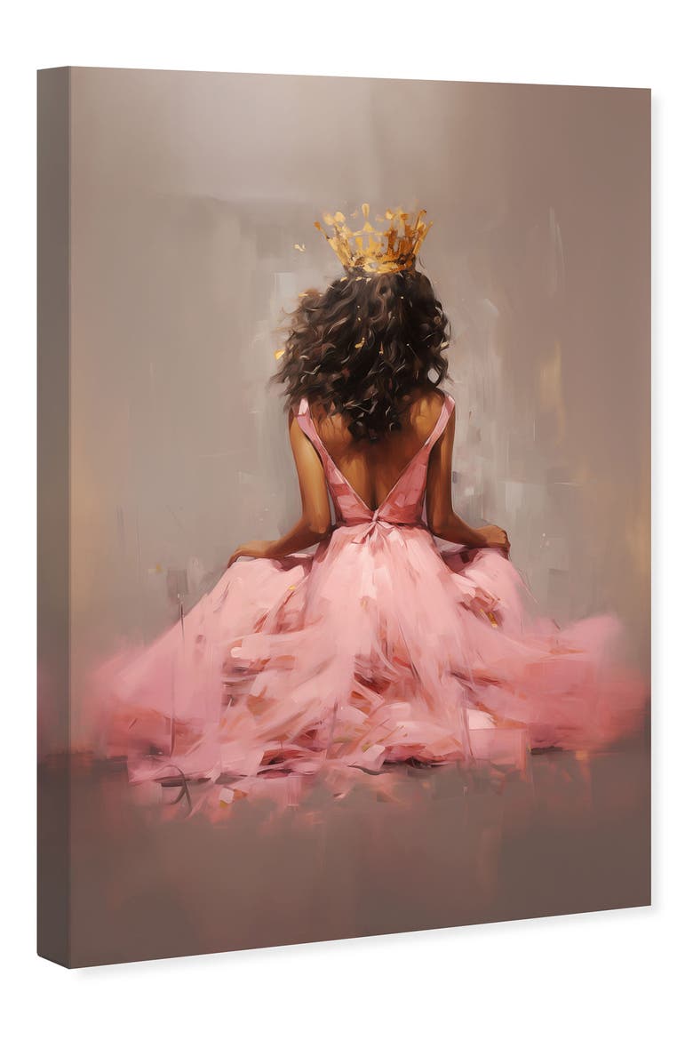 Princess In Pink Canvas Wall Art, Alternate, color, PINK