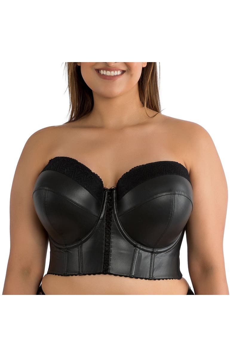 Parfait Stevie Longline Strapless Bustier, Alternate, color, Black