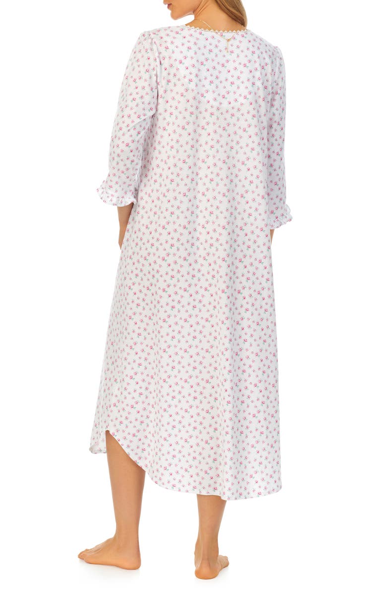 Eileen West Rose Three-Quarter Sleeve Long Nightgown, Alternate, color,