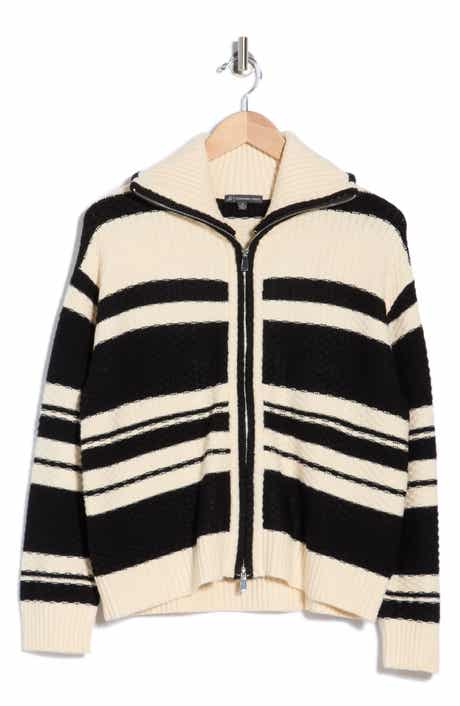 Striped Zip Cardigan