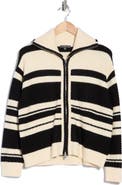 Adrianna Papell Striped Zip Cardigan