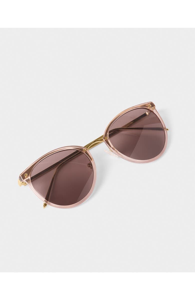 Katie Loxton Santorini Sunglasses in Rose Gold Transparent and Gold, Alternate, color, Rose Gold
