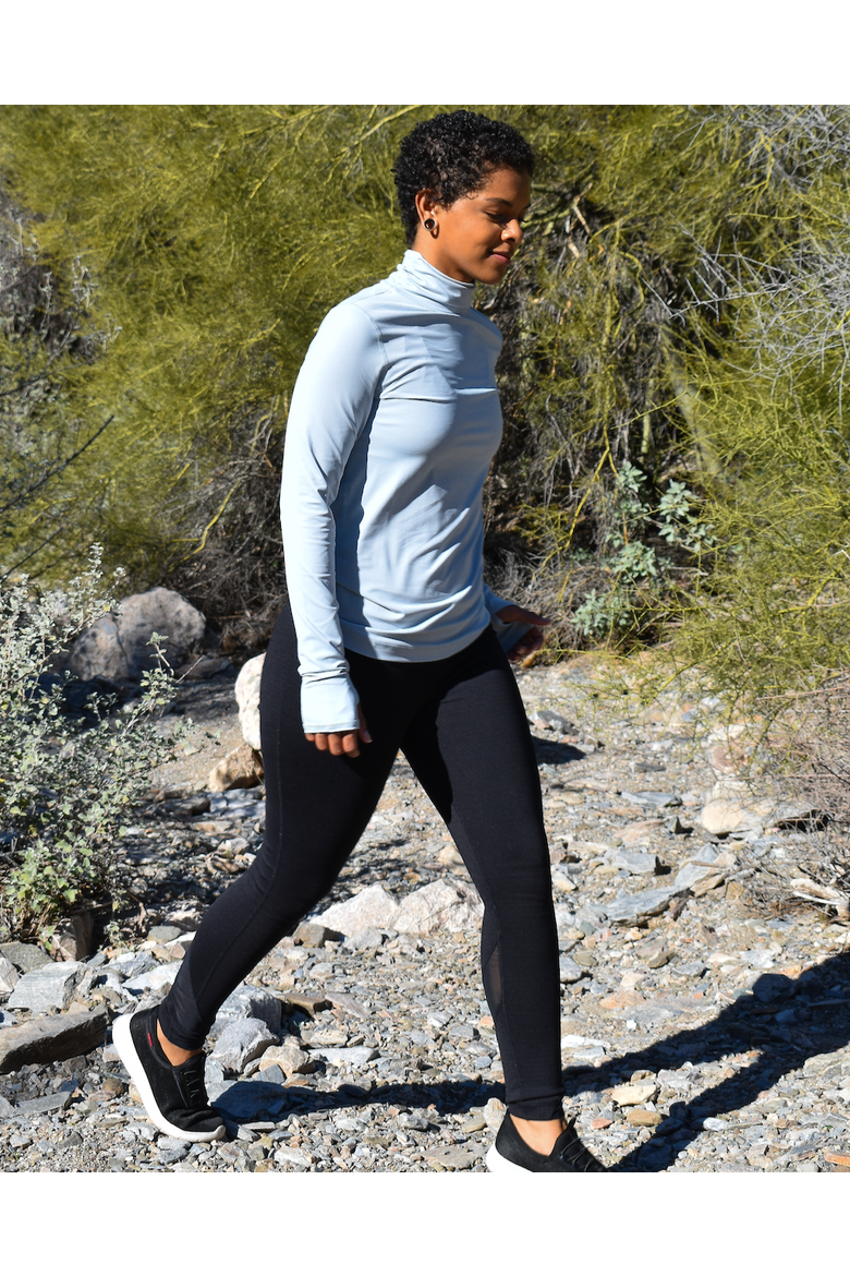 Women's Long Sleeve UV Protection Turtleneck Shirt, Alternate, color, Soft Gray