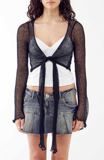 BDG Urban Outfitters Sheer Tie Front Cardigan