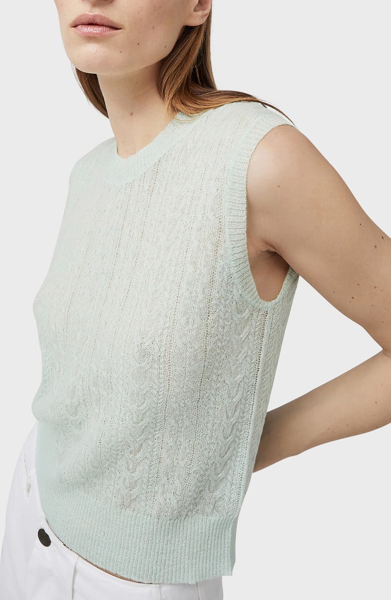 rag & bone Kyle Cable Sweater Vest, Alternate, color, Mint