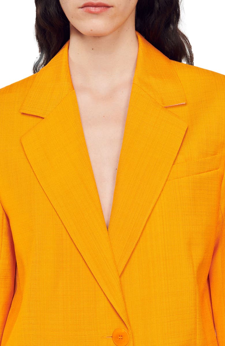 SANDRO Harper One-Button Blazer, Alternate, color, Orange
