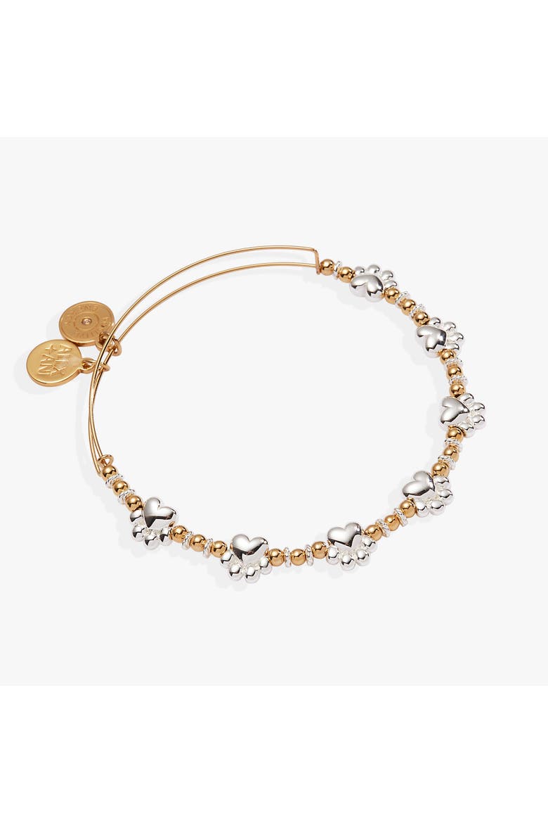 Paw Print Beaded Dog Bangle, Main, color, Gold